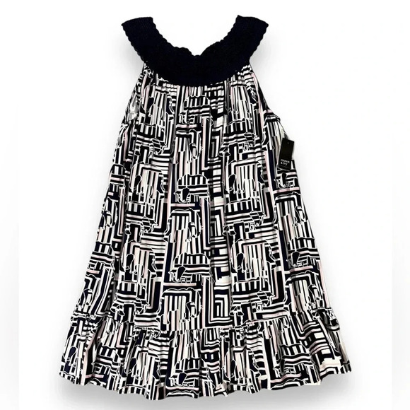 NWT Crown & Ivy Elephant Silhouette Print Crochet Dress - Picture 1 of 4